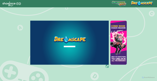 Security scan screenshot of https://dreamscape.shoelacegaming.com