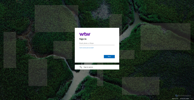 Security scan screenshot of https://wtwonlineca.sharepoint.com