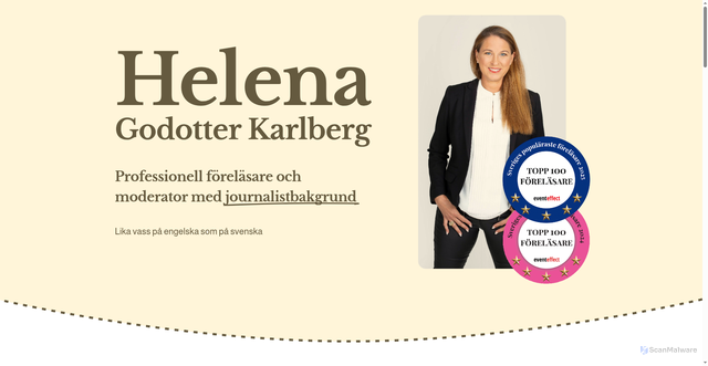 Security scan screenshot of https://helenagodotter.se
