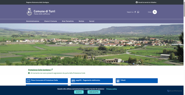 Security scan screenshot of https://www.comune.turri.su.it/