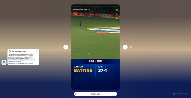 Security scan screenshot of https://stories.fancode.com/games/6aa6ad19f374e094607afc63.html