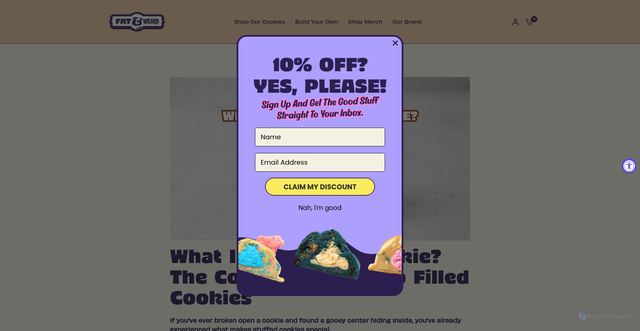 Security scan screenshot of https://www.fatandweirdcookie.com/blogs/news/what-is-a-stuffed-cookie-complete-guide-to-filled-cookies-explained?srsltid=AfmBOorZ5fO5HYvPtjikR09MR3eMpaM_FaGAs4_nEFolZ6KFUawvnKFY