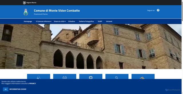 Security scan screenshot of https://www.comune.montevidoncombatte.fm.it/