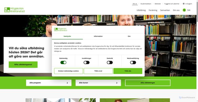 Security scan screenshot of https://www.hkr.se