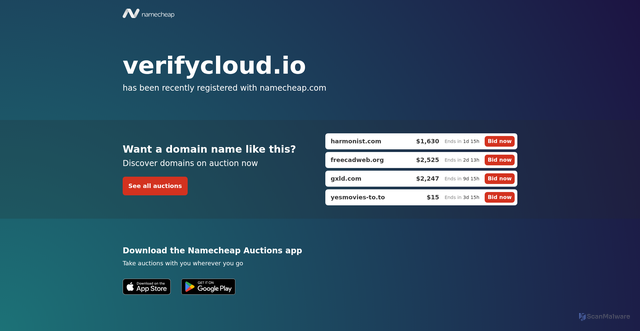 Security scan screenshot of https://www.verifycloud.io
