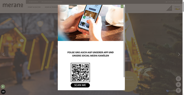 Security scan screenshot of https://www.merano-suedtirol.it/de/meran.html