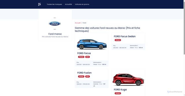 Security scan screenshot of https://voituregatsby.pages.dev/ford/