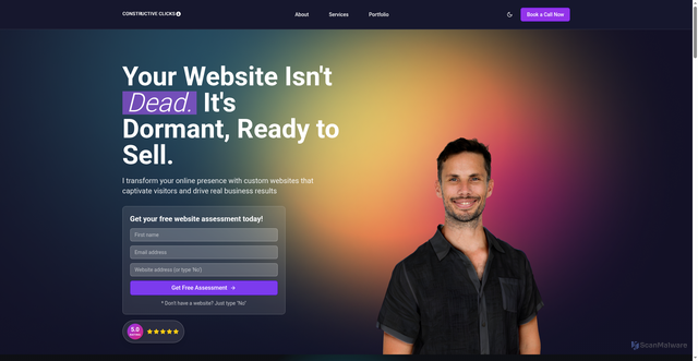 Security scan screenshot of http://constructiveclicks.com/