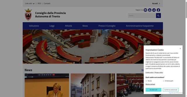 Security scan screenshot of https://www.consiglio.provincia.tn.it
