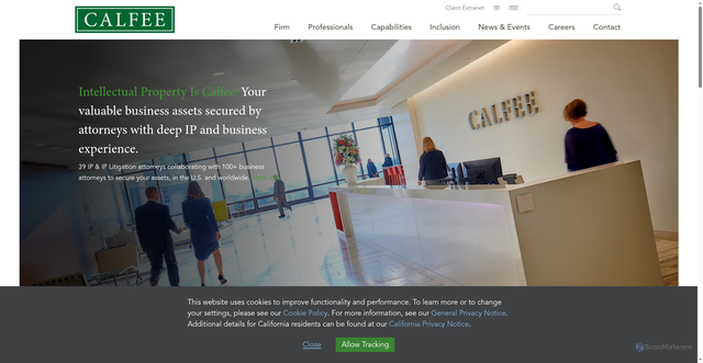 Security scan screenshot of https://calfee.com