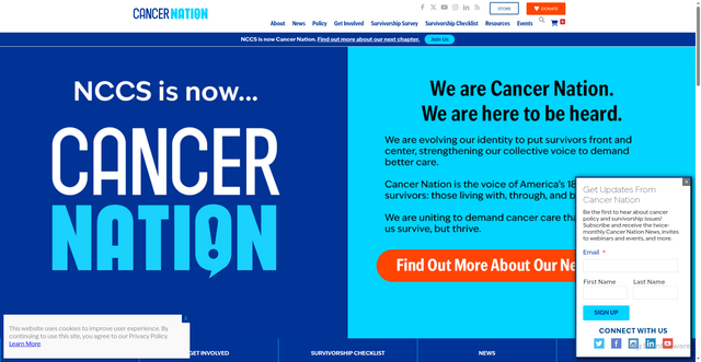 Security scan screenshot of https://canceradvocacy.org/home/