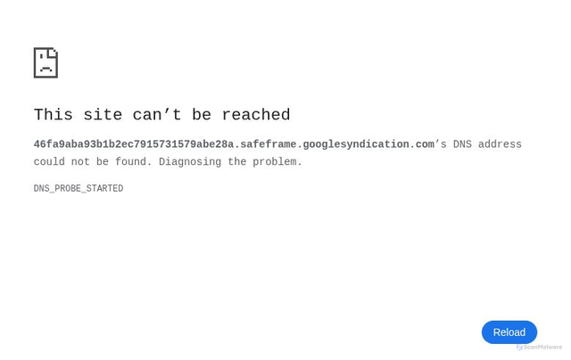 Security scan screenshot of https://46fa9aba93b1b2ec7915731579abe28a.safeframe.googlesyndication.com/