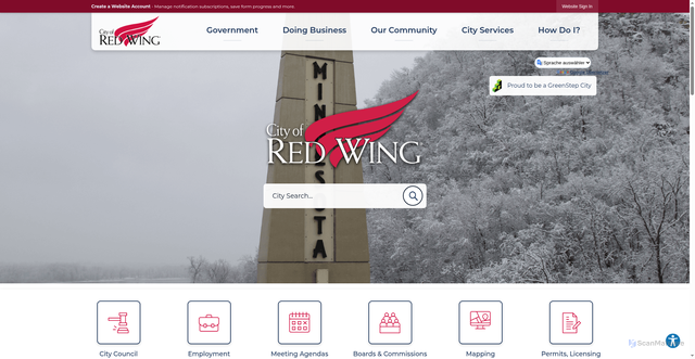 Security scan screenshot of https://redwingmn.gov/
