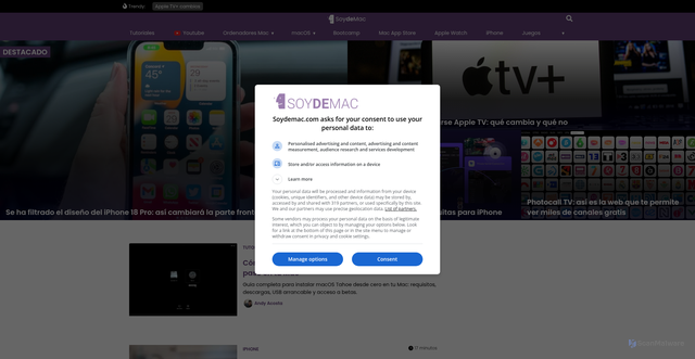 Security scan screenshot of https://www.soydemac.com