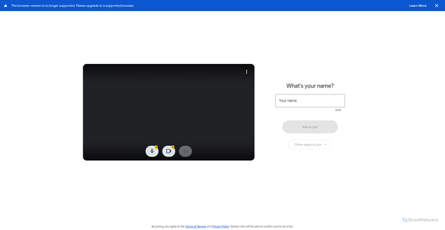 Security scan screenshot of https://meet.google.com/tdz-hdxu-zii