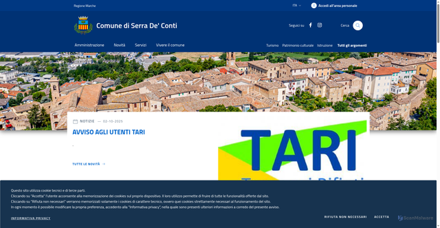 Security scan screenshot of https://www.comune.serradeconti.an.it/
