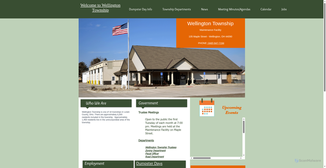 Security scan screenshot of https://www.wellingtontownshipohio.gov/