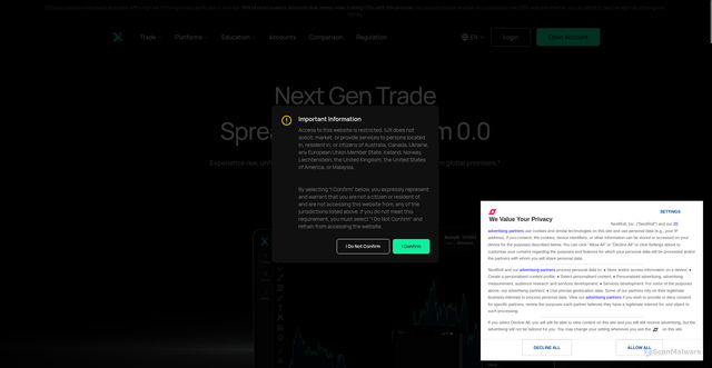 Security scan screenshot of https://iux.com
