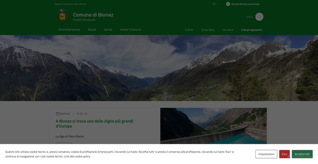 Security scan screenshot of https://comune.bionaz.ao.it/