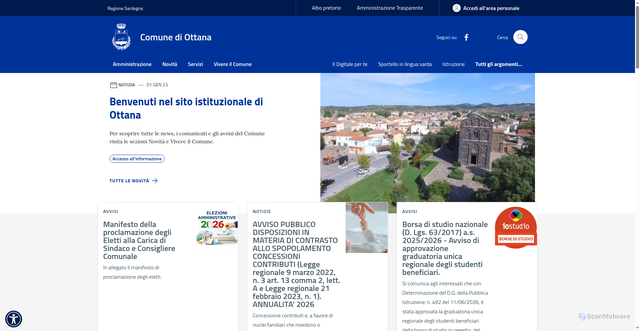 Security scan screenshot of https://www.comune.ottana.nu.it