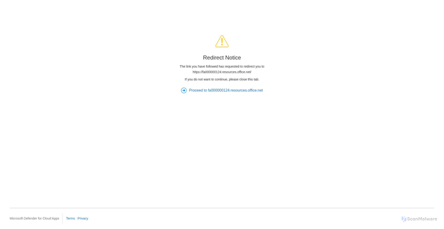 Security scan screenshot of https://fa000000124.resources.office.net.mcas.ms