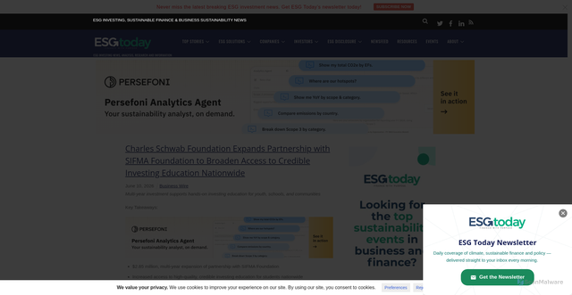 Security scan screenshot of https://www.esgtoday.com/charles-schwab-foundation-expands-partnership-with-sifma-foundation-to-broaden-access-to-credible-investing-education-nationwide/