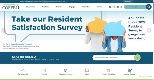 Security scan screenshot of https://coppelltx.gov/