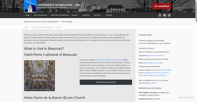 Security scan screenshot of https://cathedrale-beauvais.fr/en/what-to-do-and-see-in-beauvais-the-guide/