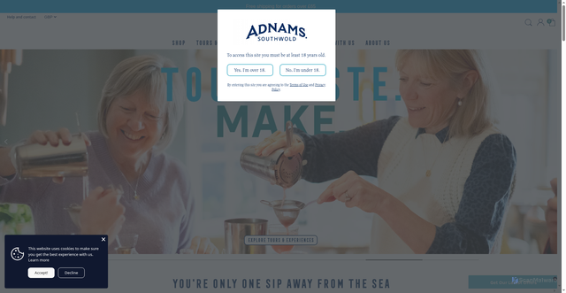 Security scan screenshot of https://adnams.co.uk