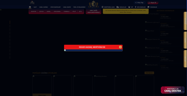 Security scan screenshot of https://meritkingbet1698.com/livecasino