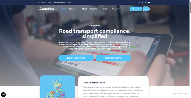 Security scan screenshot of https://aquariusit.com