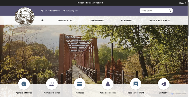 Security scan screenshot of https://villageofcatskillny.gov/