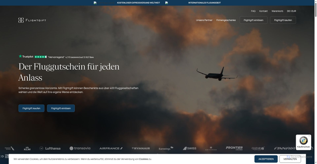 Security scan screenshot of https://www.flightgift.com