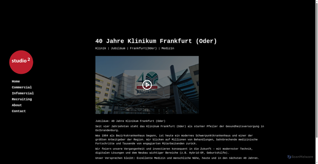 Security scan screenshot of https://studio2-cpp.pages.dev/projects/40-jahre-klinikum-frankfurt-oder-1