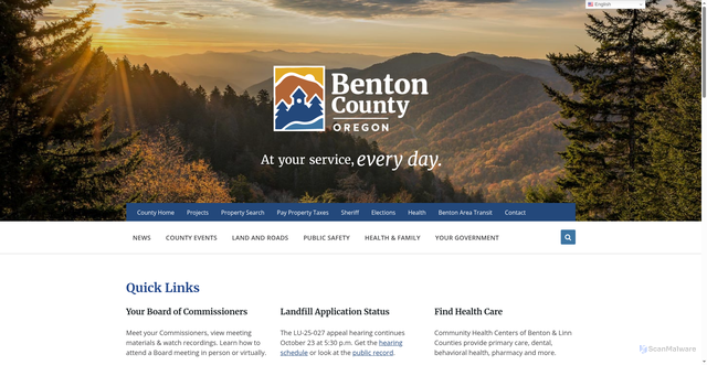 Security scan screenshot of https://www.bentoncountyor.gov/