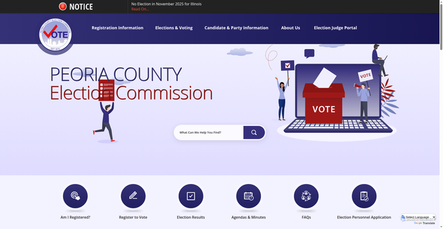 Security scan screenshot of https://www.peoriaelections.gov/