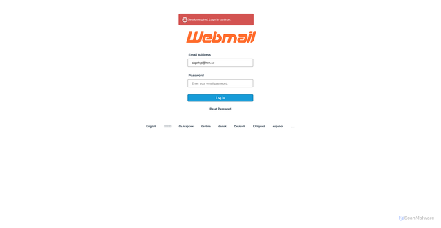 Security scan screenshot of https://cpnall-webmail.web.app/owa/state/aHR0cHM/#alqpthgt@heh.se