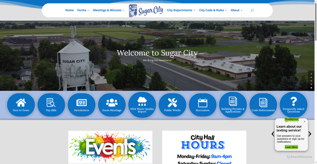 Security scan screenshot of https://sugarcityidaho.gov/