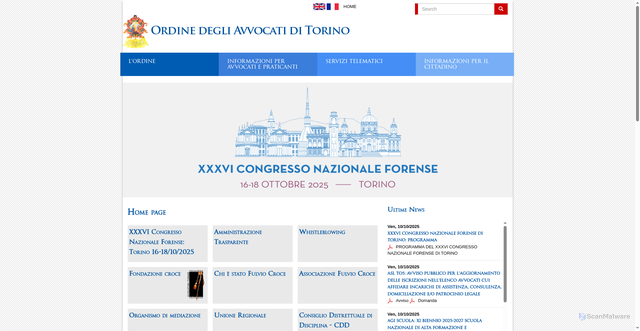 Security scan screenshot of https://www.ordineavvocatitorino.it/