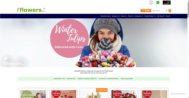 Security scan screenshot of https://www.flowers.nl