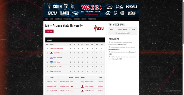 Security scan screenshot of https://wchchockey.com/team/asu/