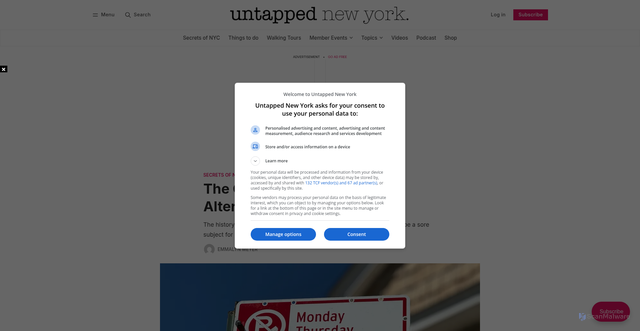Security scan screenshot of https://www.untappedcities.com/history-of-alternate-side-parking/