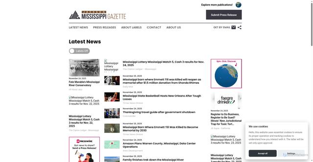 Security scan screenshot of https://www.jacksonmississippigazette.com/