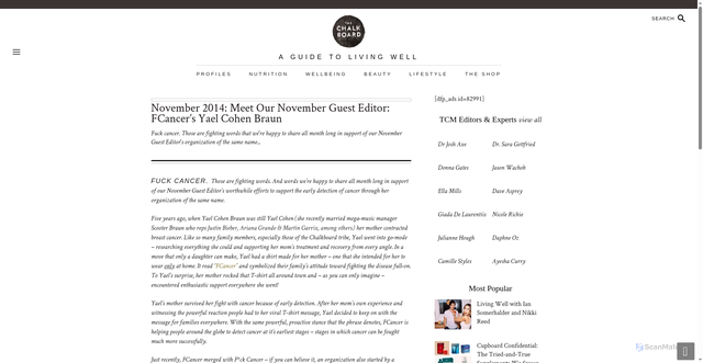 Security scan screenshot of https://thechalkboardmag.com/meet-our-november-guest-editor-yael-cohen-braun/