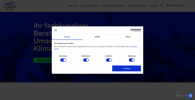 Security scan screenshot of https://www.carbontrust.com/