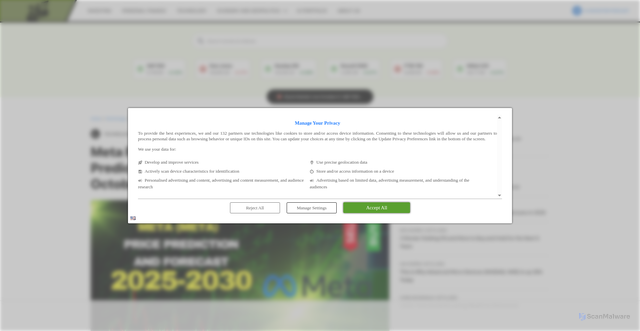 Security scan screenshot of https://247wallst.com/technology-3/2025/10/01/meta-platforms-meta-price-prediction-and-forecast-2025-2030/