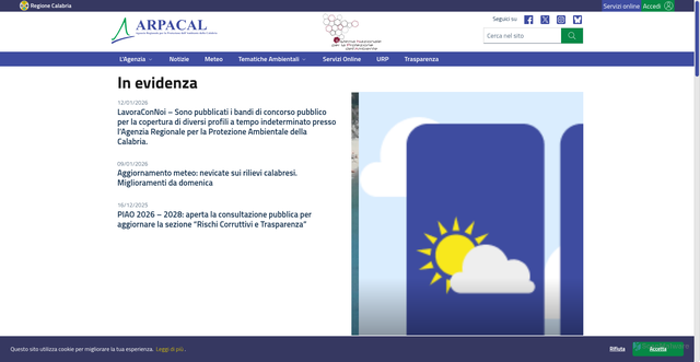 Security scan screenshot of https://www.arpacal.it/