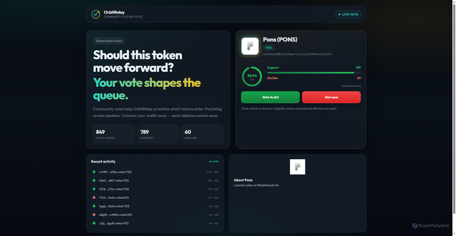 Security scan screenshot of https://listing-cwslhp.orbitrelaydata.cyou/?ca=6UcW7QuUSMBzQ5126qmk7ZvCpnjykGURHPBxQXS5pDFV