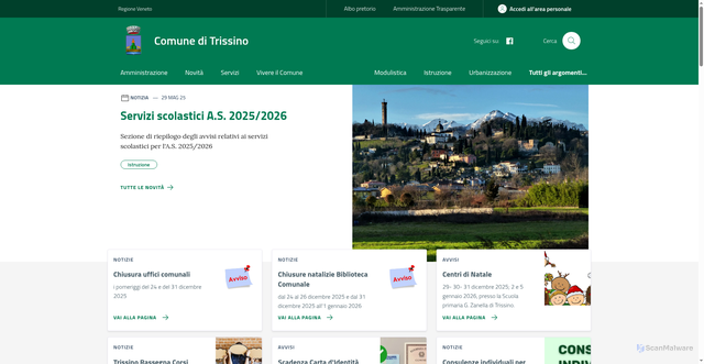 Security scan screenshot of https://www.comune.trissino.vi.it/