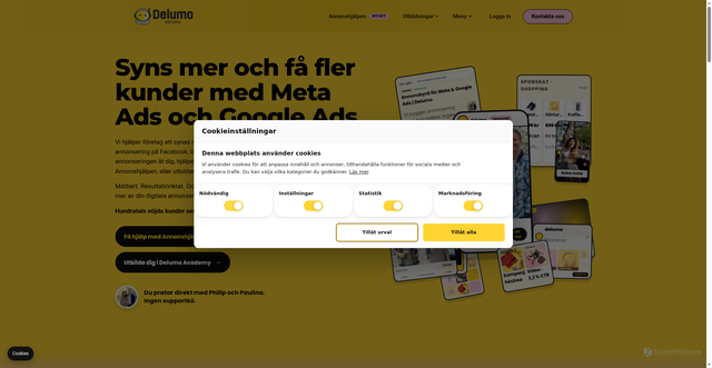 Security scan screenshot of https://delumo.se